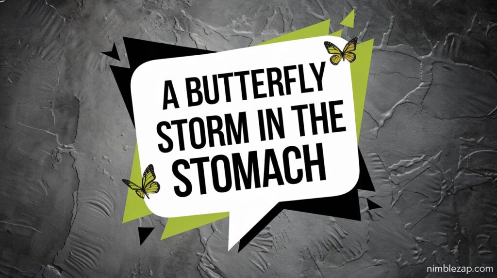 A Butterfly Storm in the Stomach,
metaphor for being nervous,
metaphor for nervousness