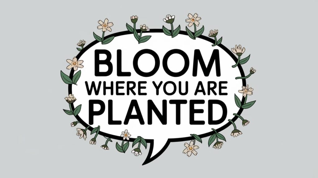 Bloom Where You Are Planted, idioms about flowers