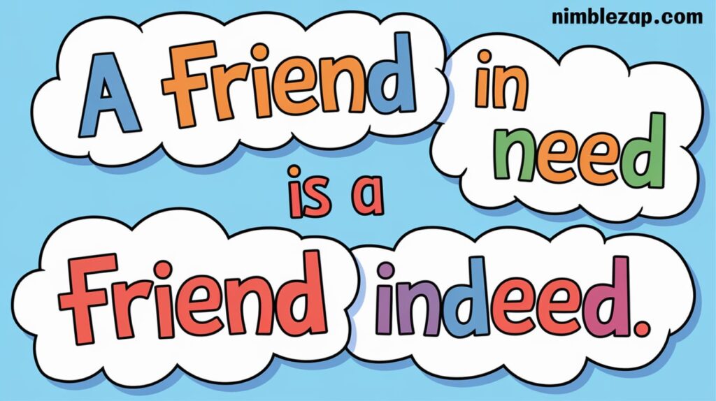 A Friend in Need is a Friend Indeed, idioms on friendship