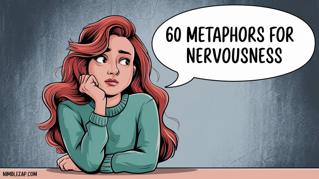 60 Metaphors for Nervousness, nervous metaphors, metaphor for nervous, metaphors for being nervous